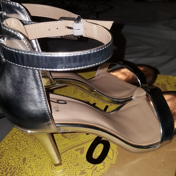 Silver Ankle Strap Heels - Picture 4 of 7